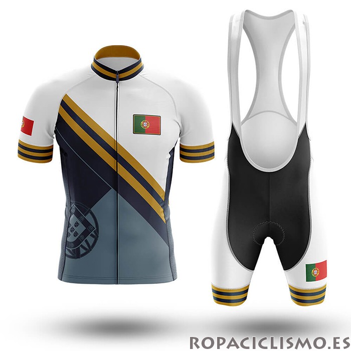 2020 Maillot Campeon Portugal Tirantes Mangas Cortas Azul Claro Amarillo